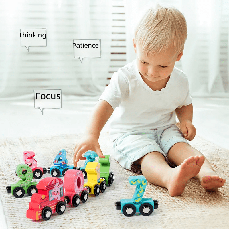 Wooden Digital Number Train Toy Set - Toynix