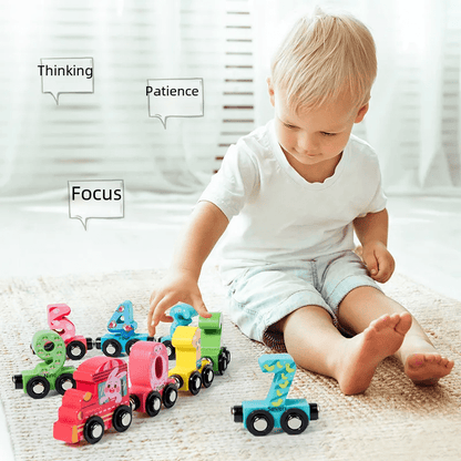Wooden Digital Number Train Toy Set - Toynix