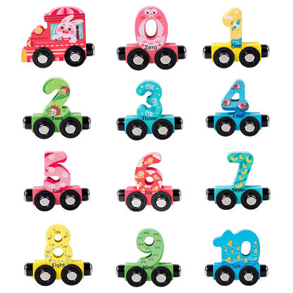 Wooden Digital Number Train Toy Set - Toynix