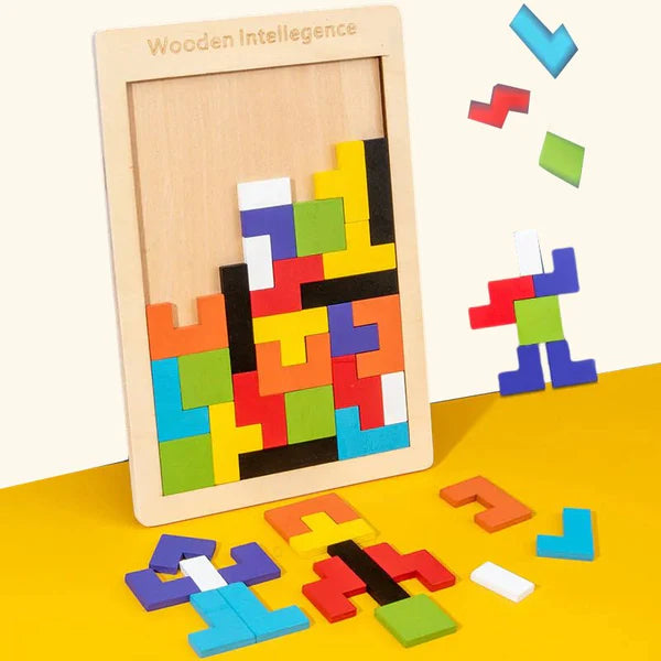 Wooden Intelligence 40 Pcs Russian Puzzle Blocks