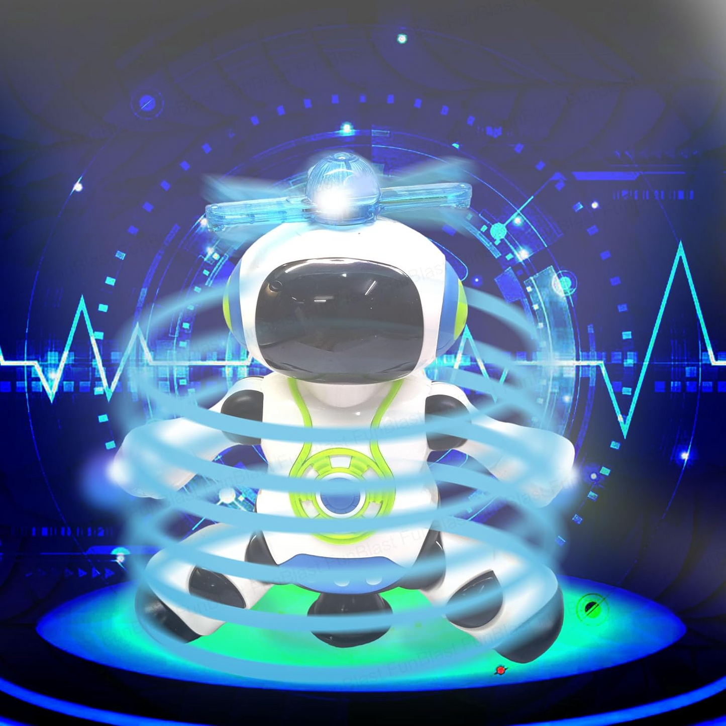 3D Flashing Lights Robot for Kids Toy With 360 Degree Rotation