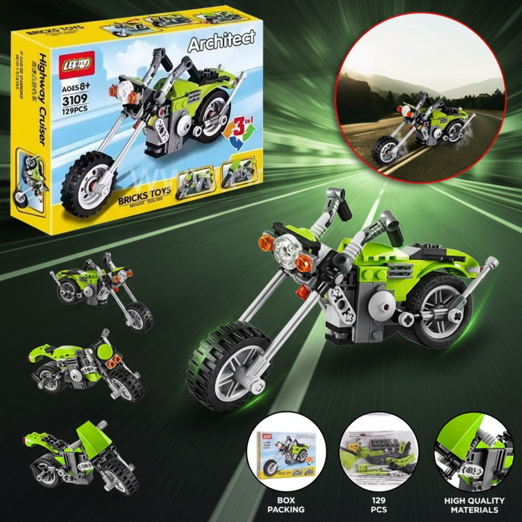 Architect Highway Cruiser 3-in-1 Building Blocks Toy – (129 Pieces | 3109)