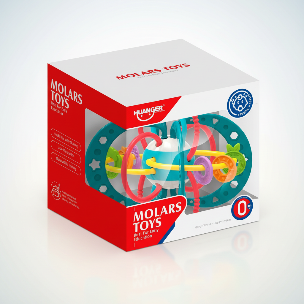 Huanger Activity Baby Teething Ring Rattle Toy (HE0104)