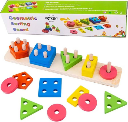 Wooden Educational Geometric Shape Blocks For Kids | 2025-11