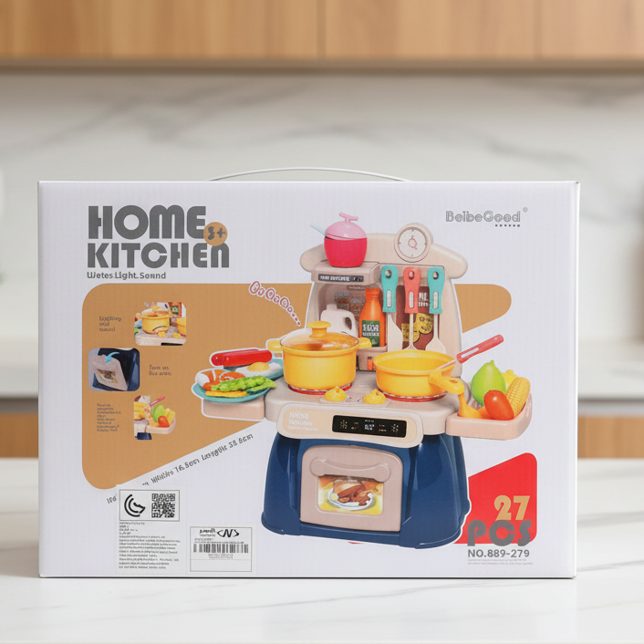 Kids mini kitchen playset, role play cooking toys for toddlers