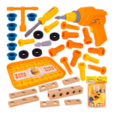 Electric Toy Drill Toy Set for Kids – Battery Operated Pretend Play Tool Kit