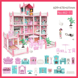 DIY Dreamy Pink Doll house villa Playset