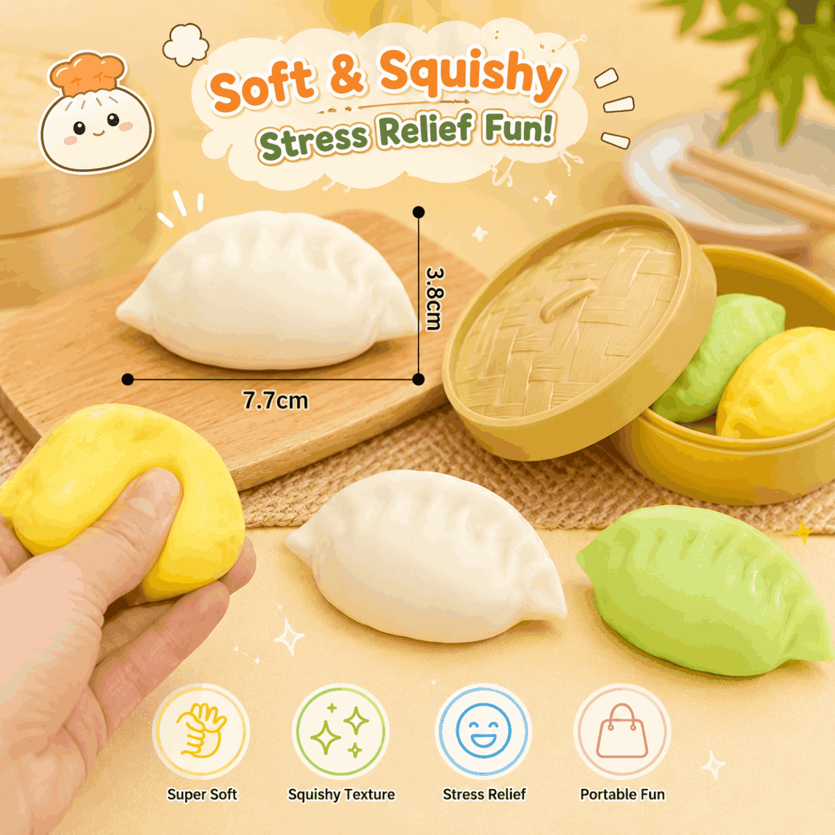 Dumpling Squishy Stress Relief Toy (DS3)