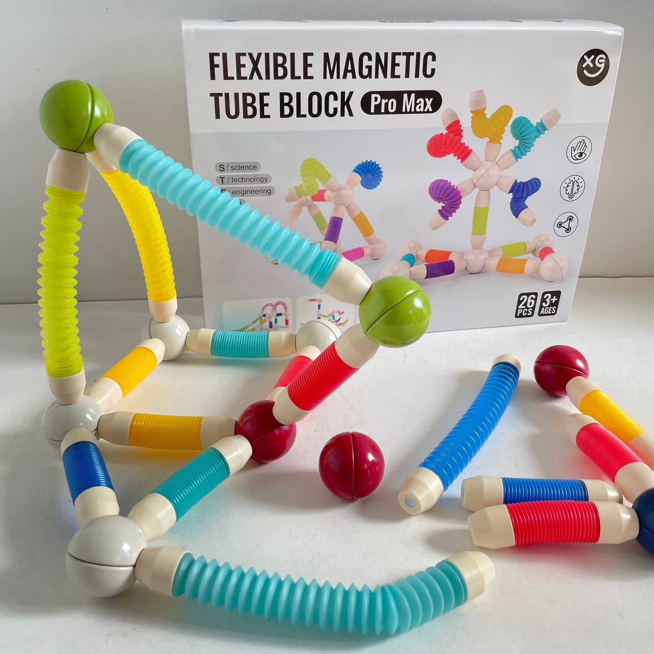 Flexible Magnetic Tube Building Blocks - 26 Pcs (XC-F1)