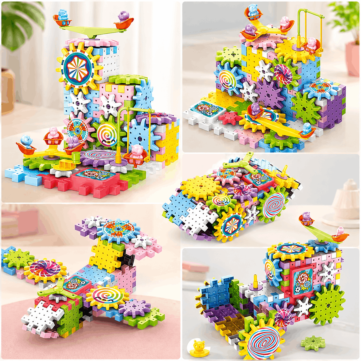 83 Pcs Electric Building Block Gear Toy Set for Kids