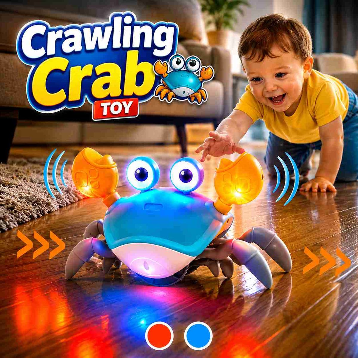 Electric Crawling Crab Toy with Lights and Music for Kids