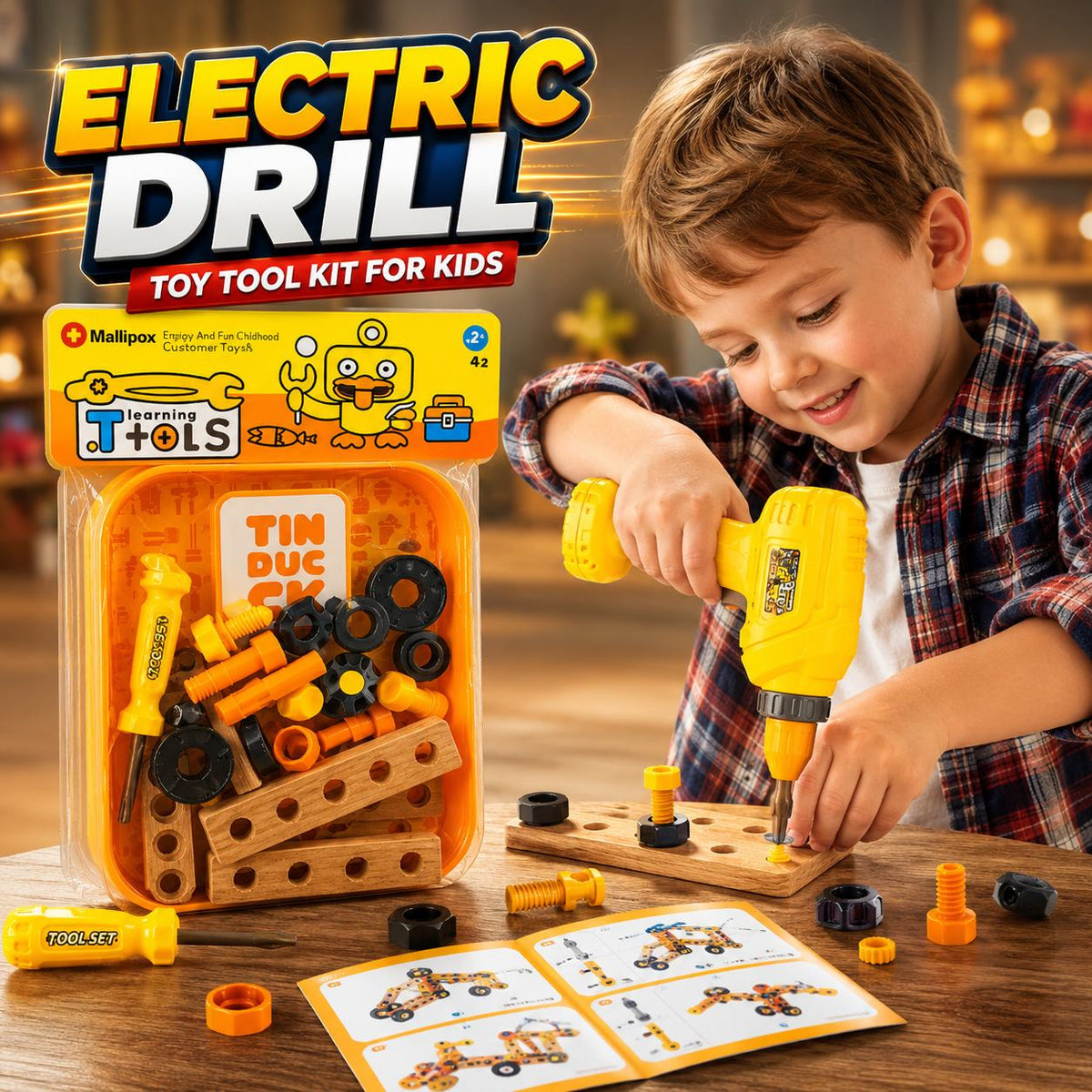 Electric Drill Toy Tool Kit for Kids (M3069-78)