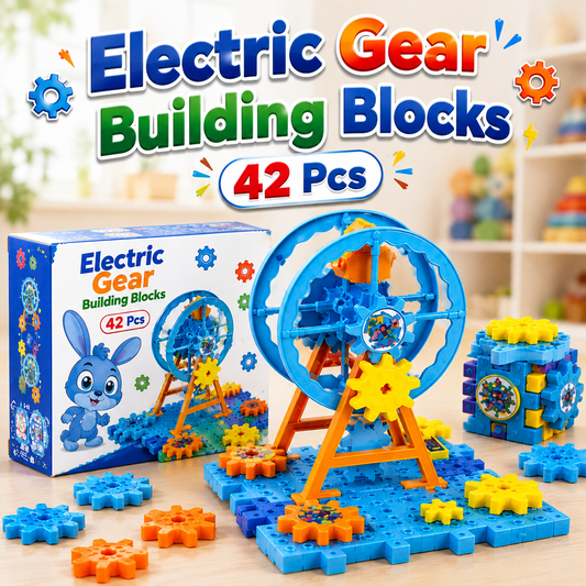 Electric Gear Building Blocks 42 Pcs Educational Construction Toy for Kids