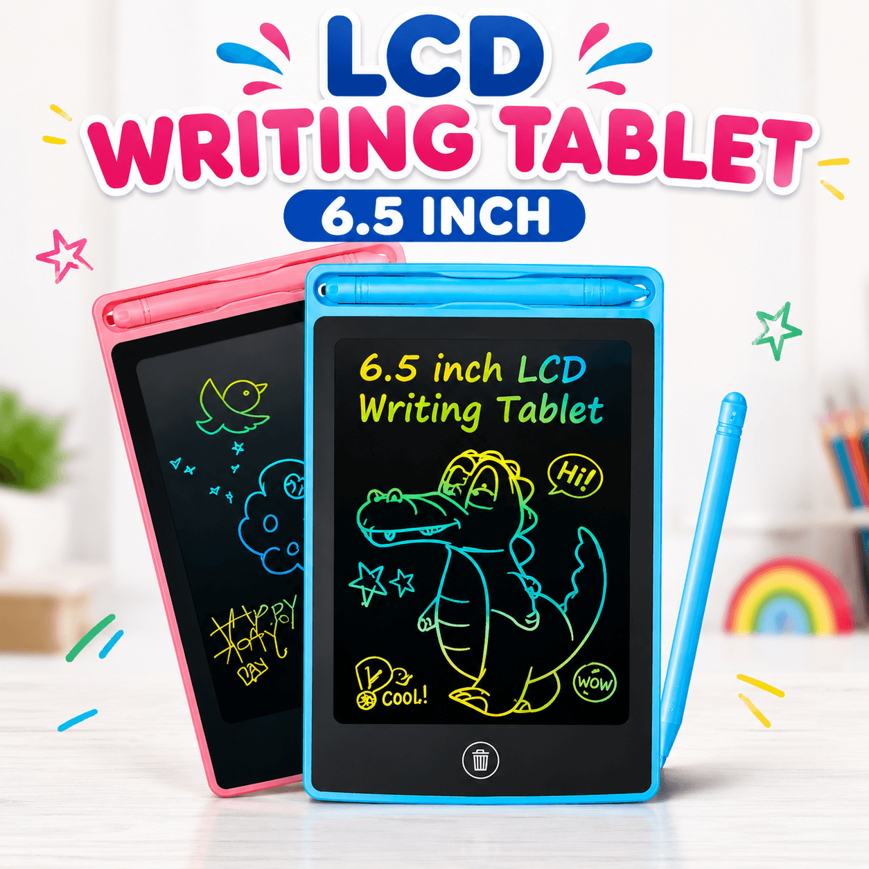LCD Multicolor Writing Tablet for Kids