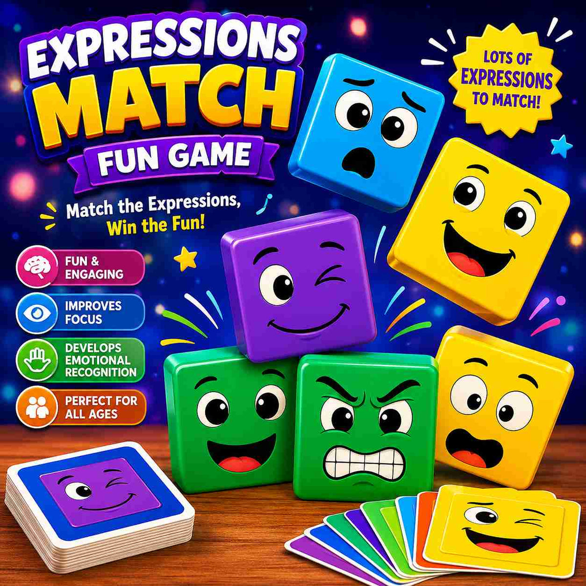 Face Expression Changing Cube Table Game for kids (7077-127)