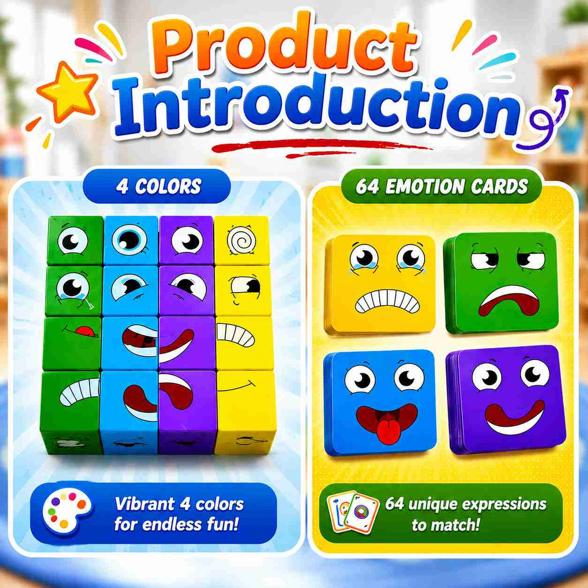 Face Expression Changing Cube Table Game for kids (7077-127)