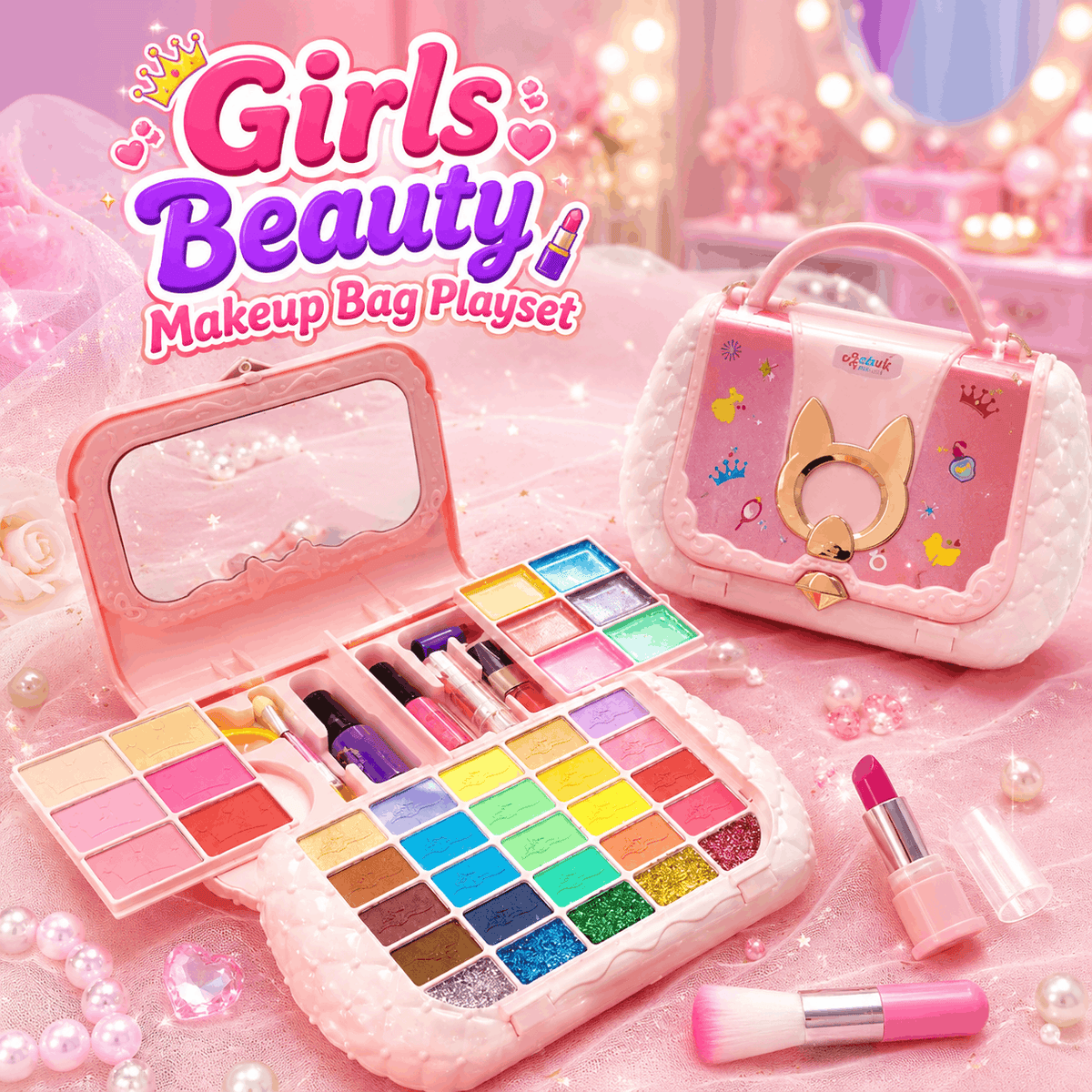 Girls Beauty Makeup Bag Playset (M-711)