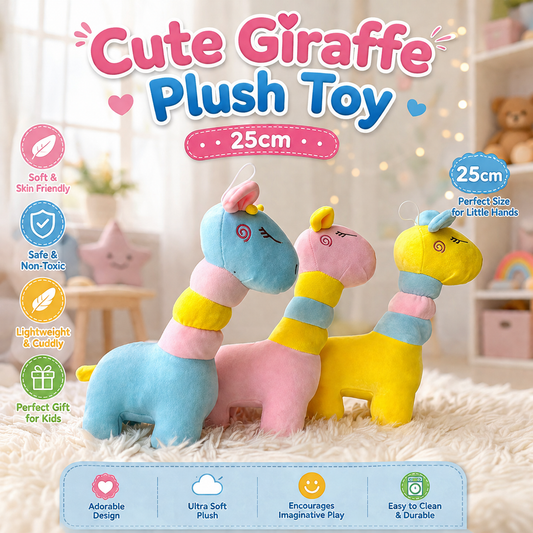 Cute Giraffe Plush Toy for Kids |25cm (Random Color)