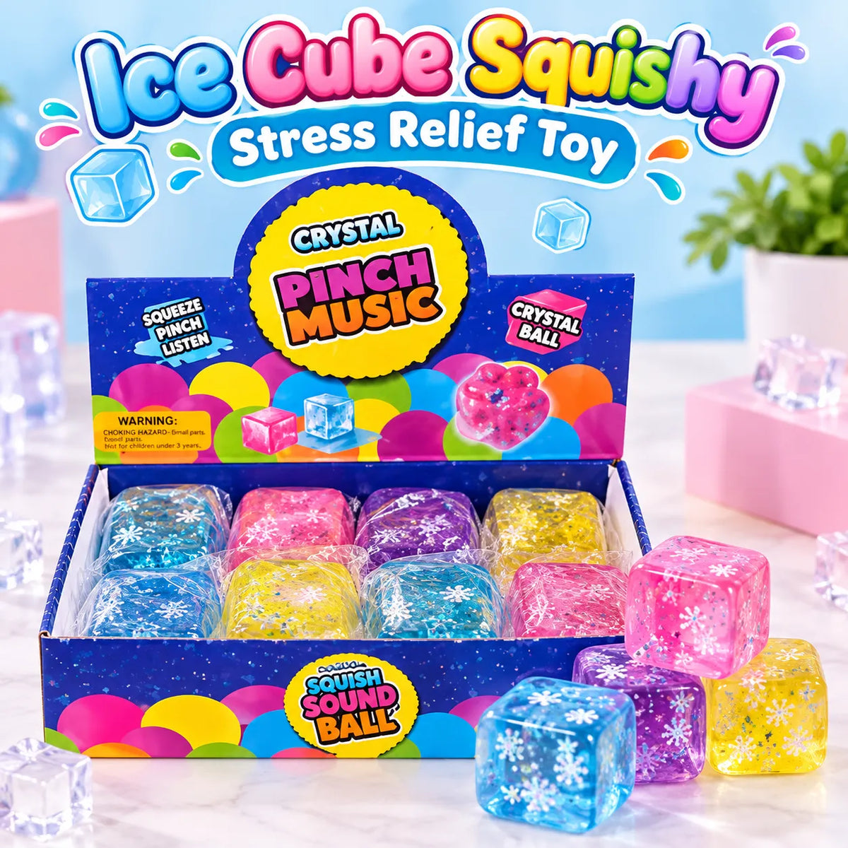 Ice Cube Squishy Stress Relief Toy (Random Colors)