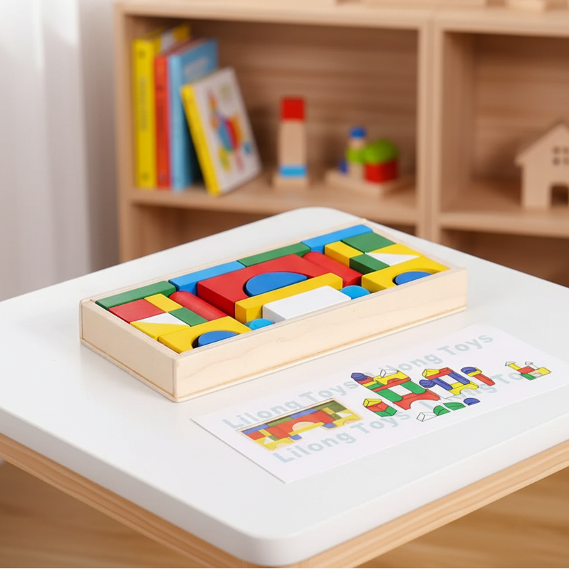 Classic Wooden Building Blocks - 26 Piece Set | 2025-9