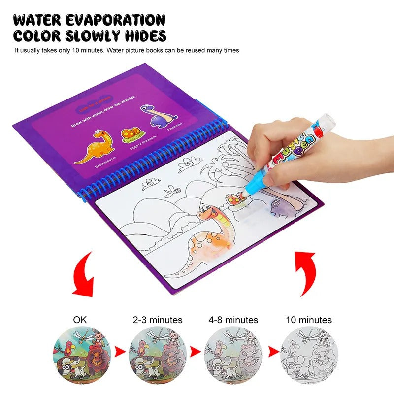 Reusable Drawing Magic Water Pen Coloring Book For kids