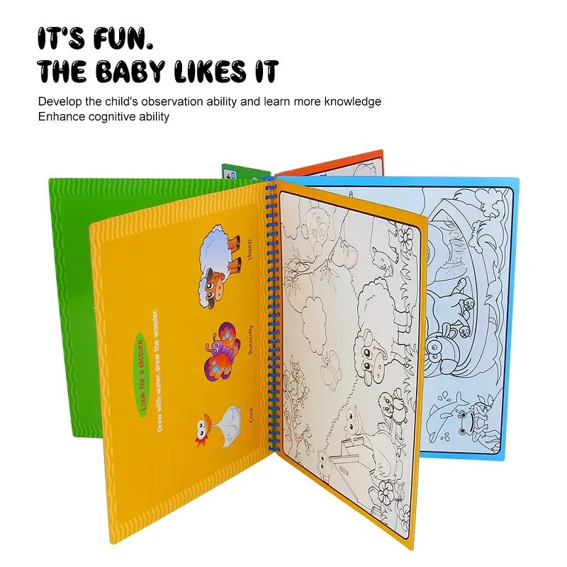Reusable Drawing Magic Water Pen Coloring Book For kids