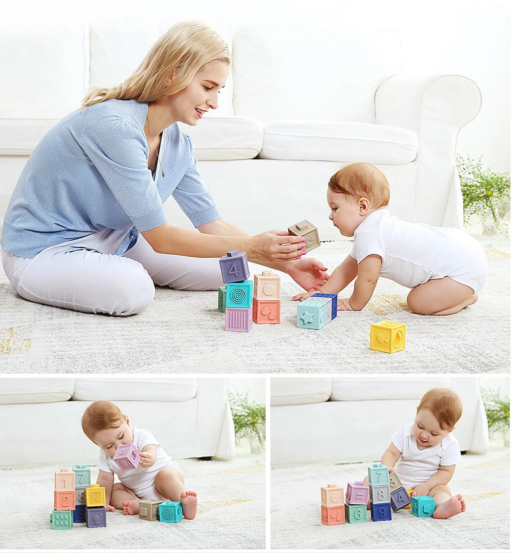 Large Soft teethers Building Blocks Numbers and Shapes For Kids (8850-12)