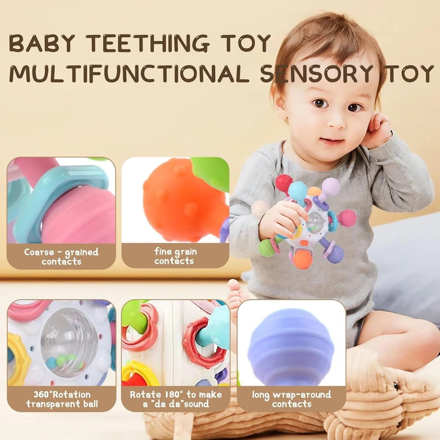 Safe Silicone Baby Teether 0–12 Months