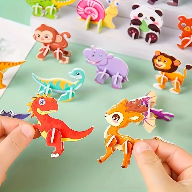 Wooden 3D Animal Puzzles Toys For Kids (Random Design) (2025-33)