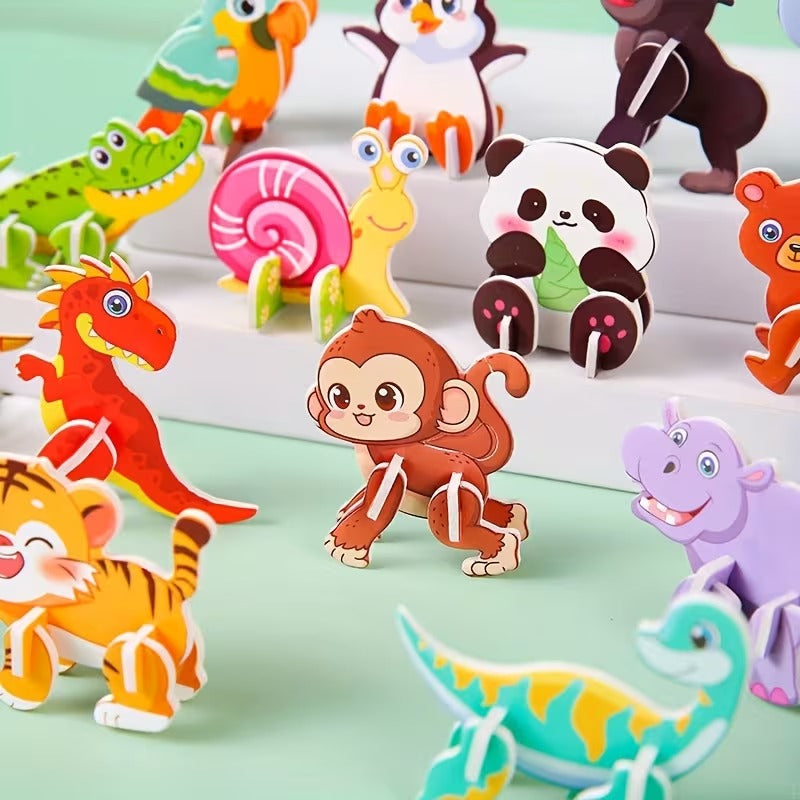 Wooden 3D Animal Puzzles Toys For Kids (Random Design) (2025-33)