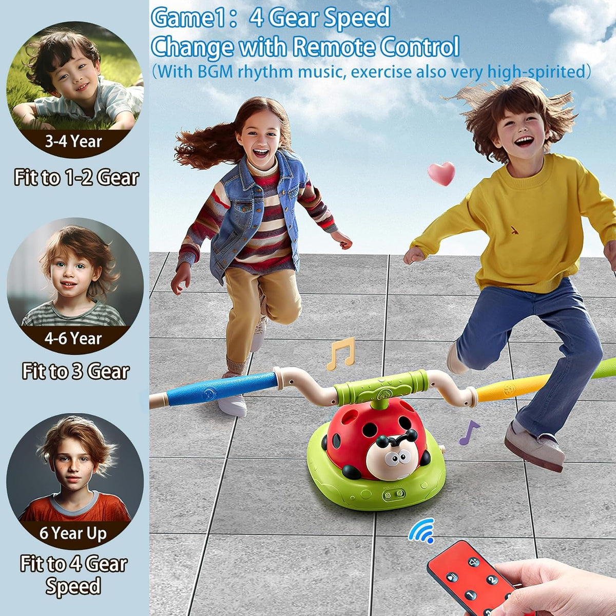 3-in-1 Activity Toy Set Ladybug RC Sports with Rocket Launcher (296Y)