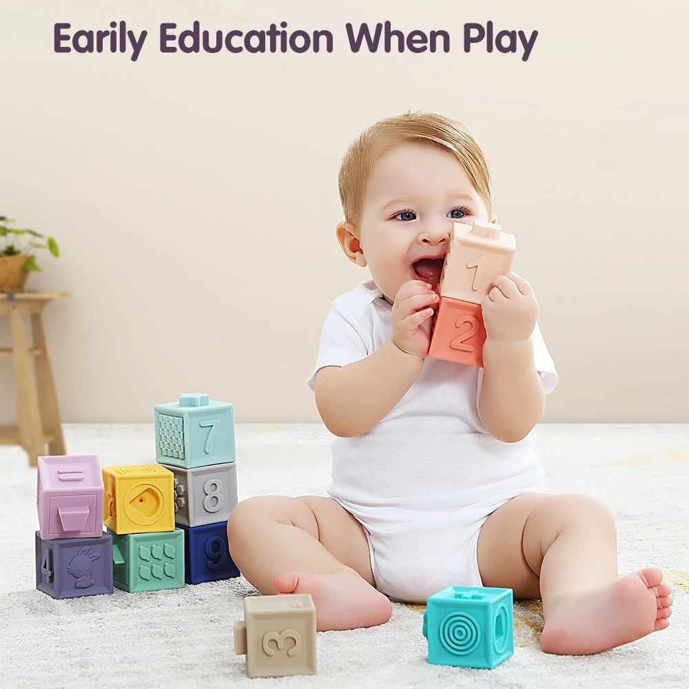 Large Soft teethers Building Blocks Numbers and Shapes For Kids (8850-12)