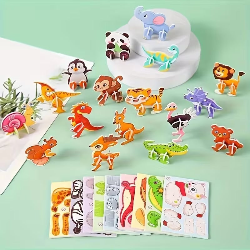 Wooden 3D Animal Puzzles Toys For Kids (Random Design) (2025-33)