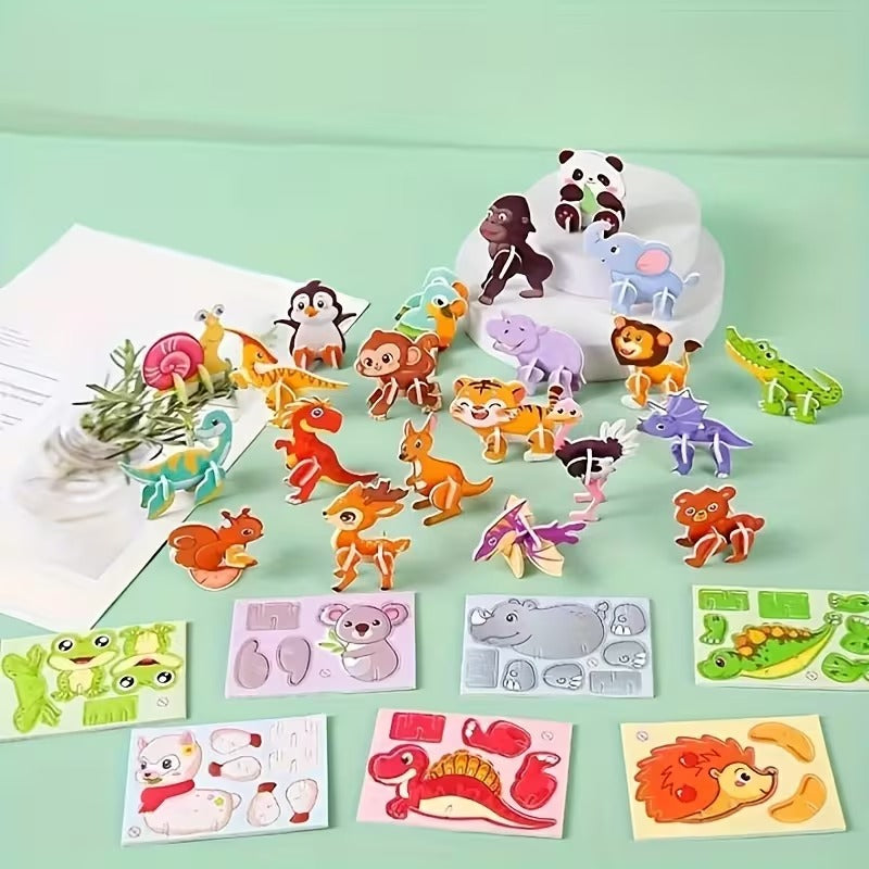 Wooden 3D Animal Puzzles Toys For Kids (Random Design) (2025-33)