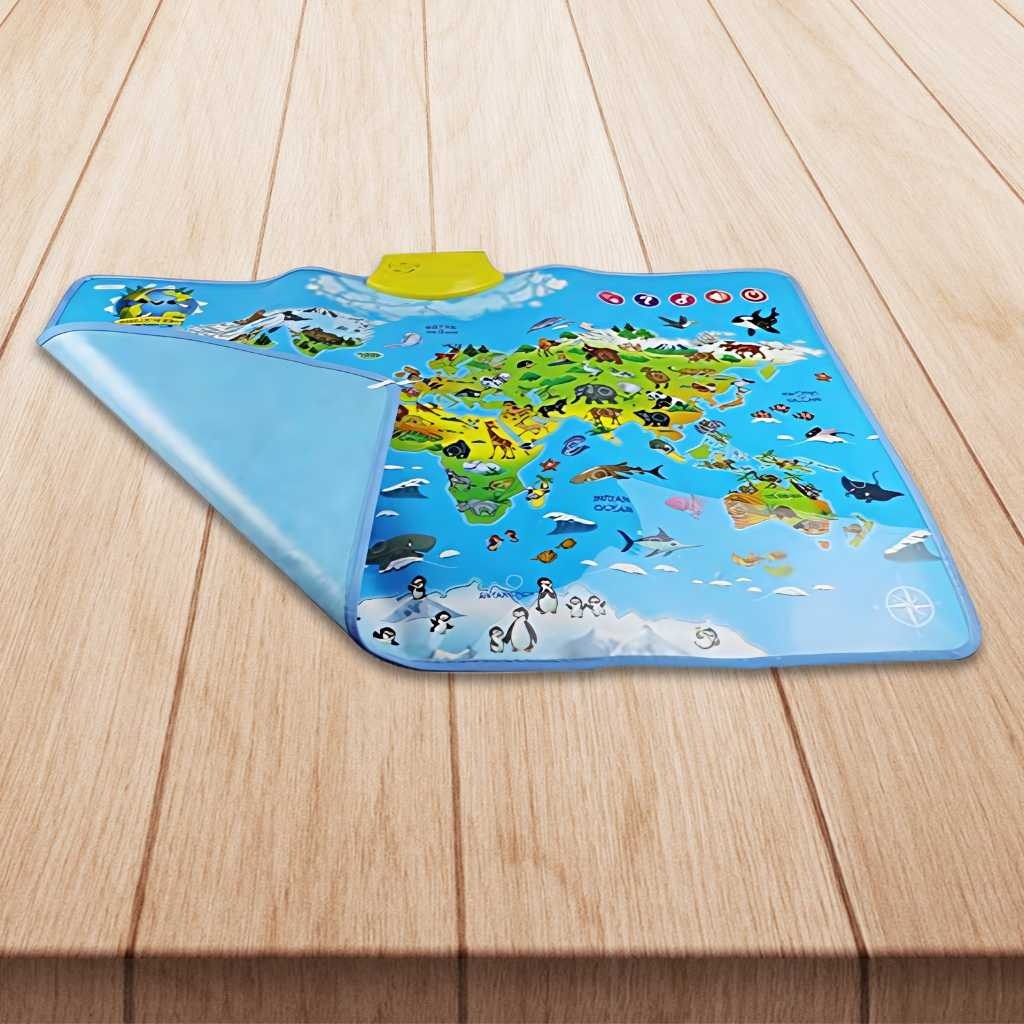 Interactive Talking Animal World Map with Sound For Kids