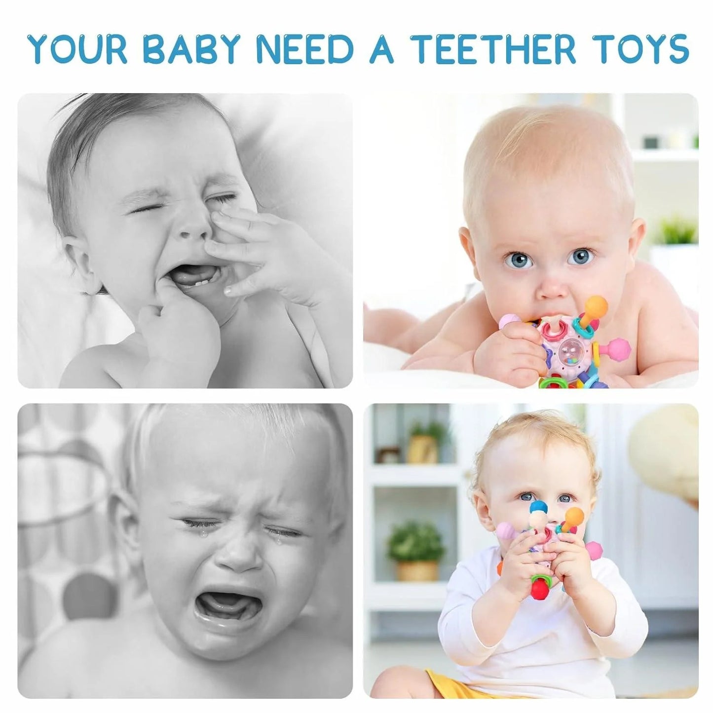 Safe Silicone Baby Teether 0–12 Months