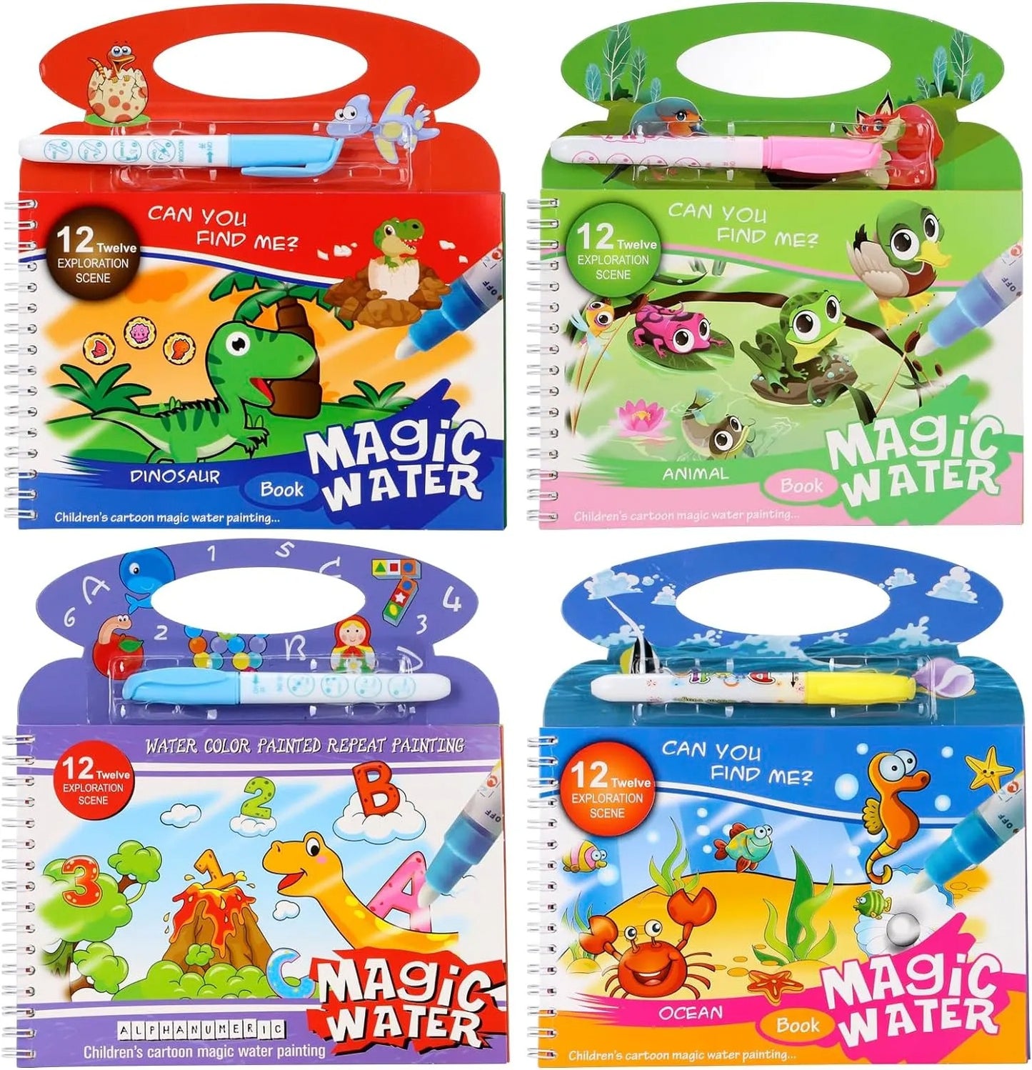 Reusable Drawing Magic Water Pen Coloring Book For kids