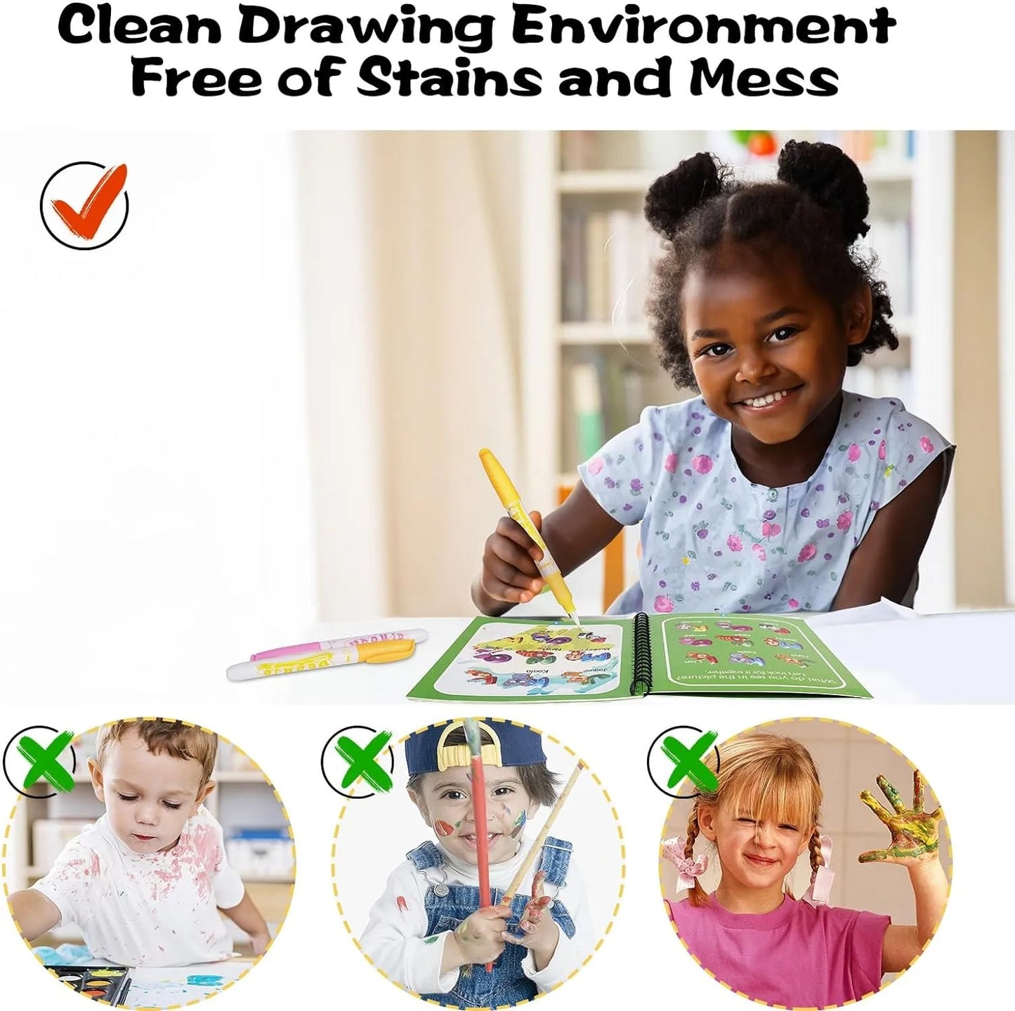 Reusable Drawing Magic Water Pen Coloring Book For kids
