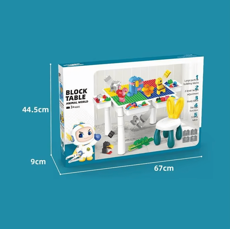 DIY Animal World Table Building Blocks For Kids - 102 Pcs