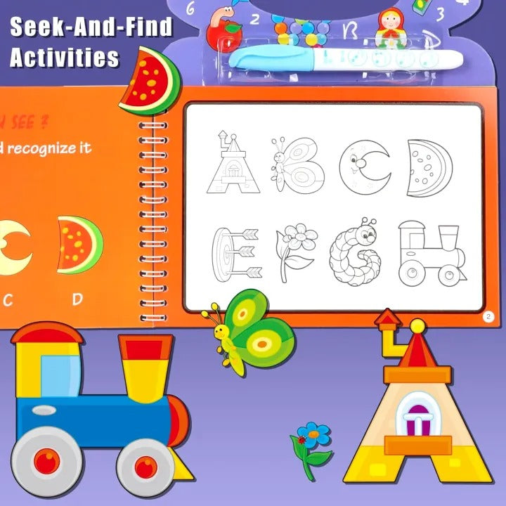 Reusable Drawing Magic Water Pen Coloring Book For kids