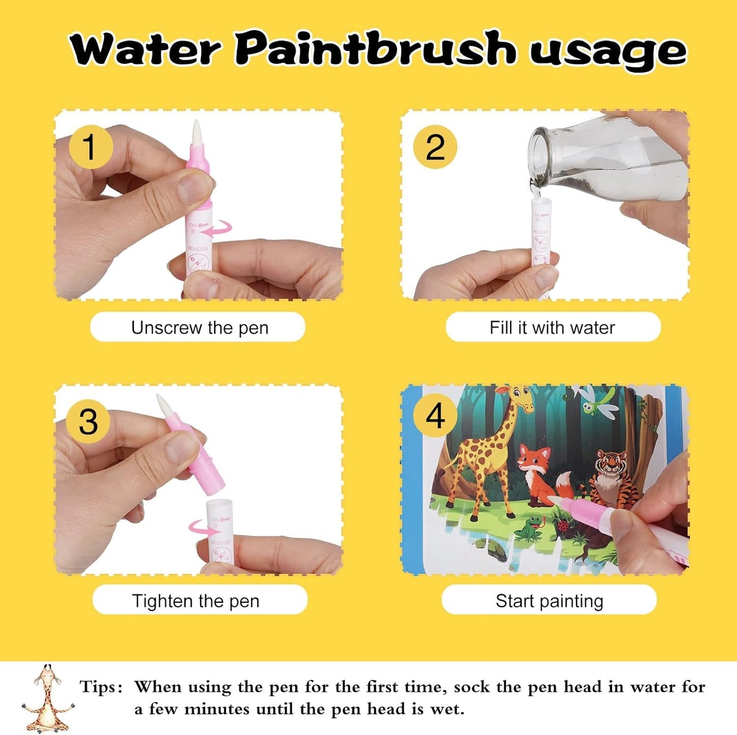 Reusable Drawing Magic Water Pen Coloring Book For kids