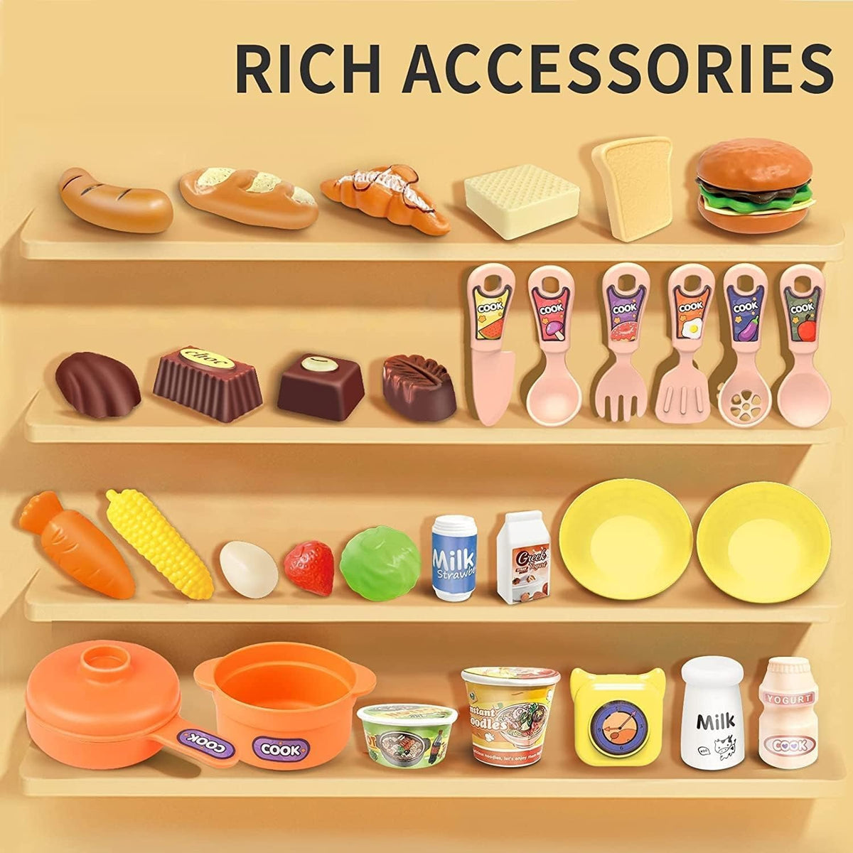 Kitchen Playset with Realistic Steam and Light (36T-7/8)