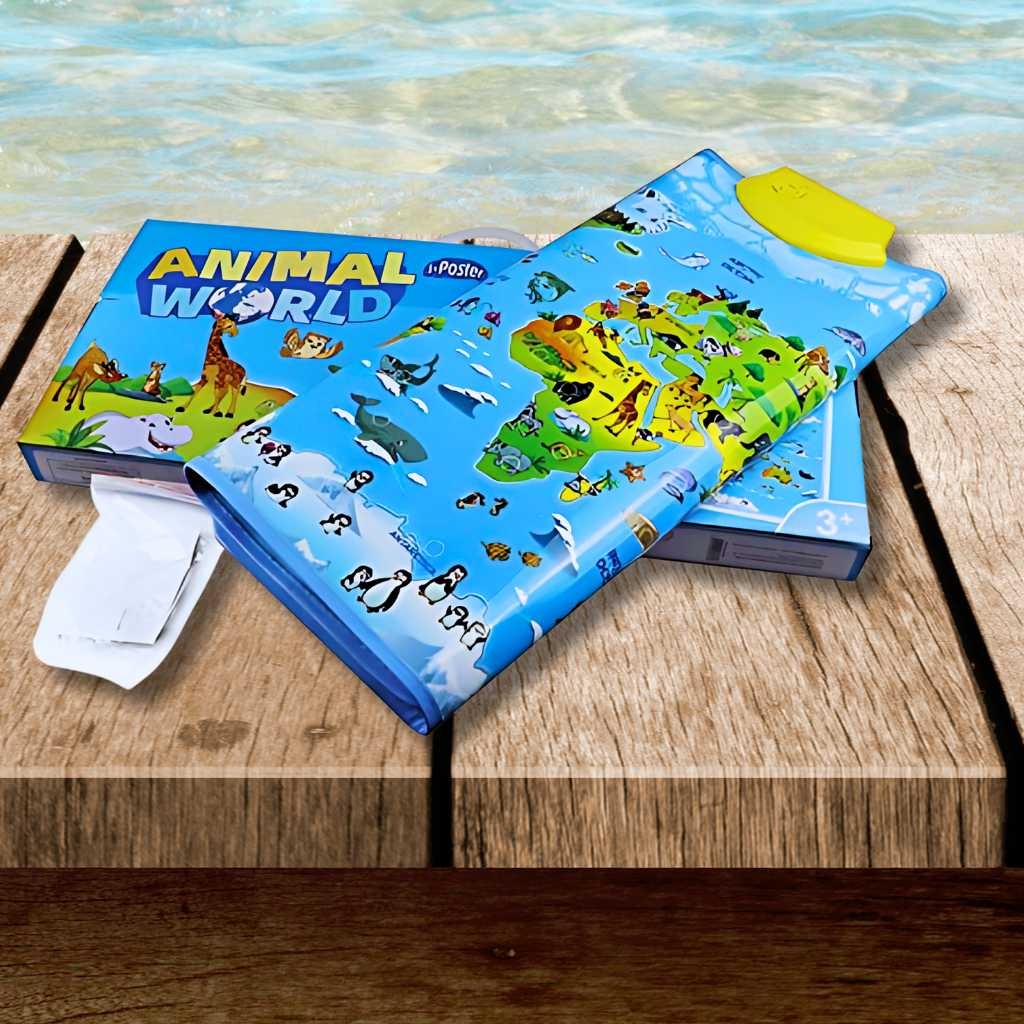 Interactive Talking Animal World Map with Sound For Kids
