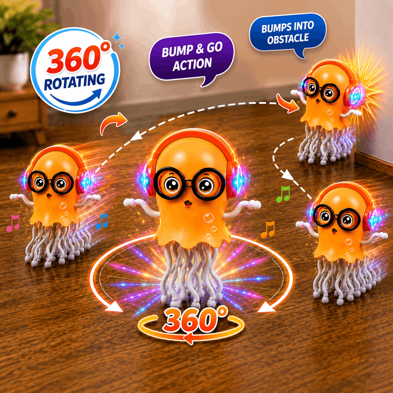 Dancing Jellyfish Toy with Music Lights and Walking Movement for Kids