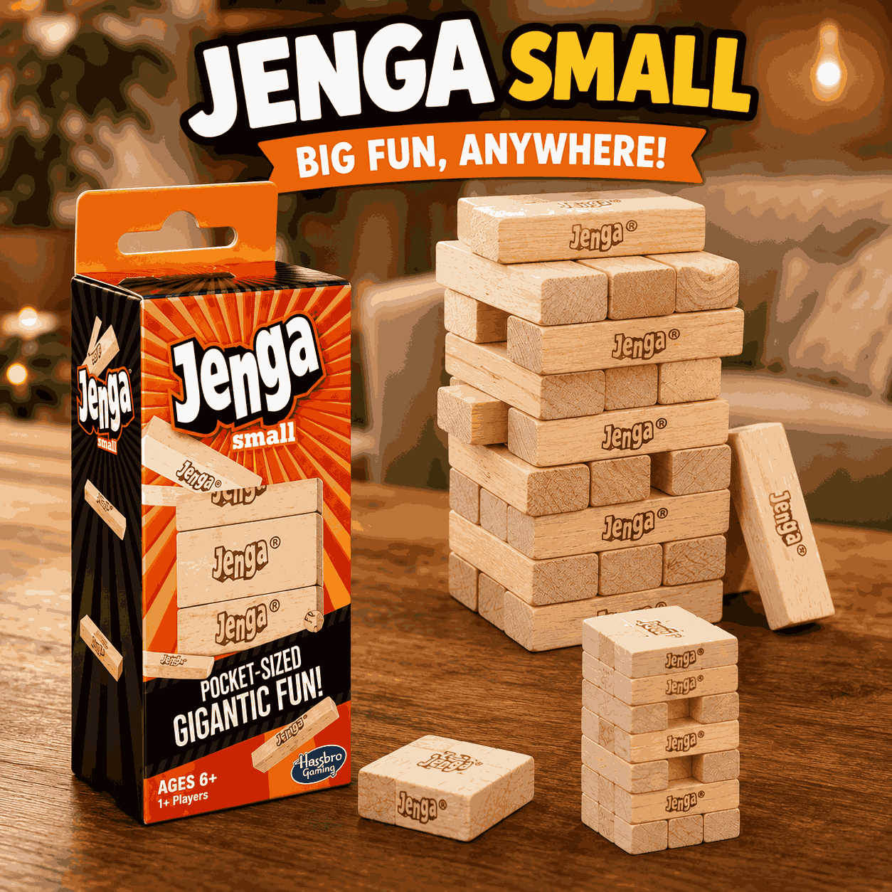 Classic Jenga Wooden Stacking Tower Board Game for Kids & Adults
