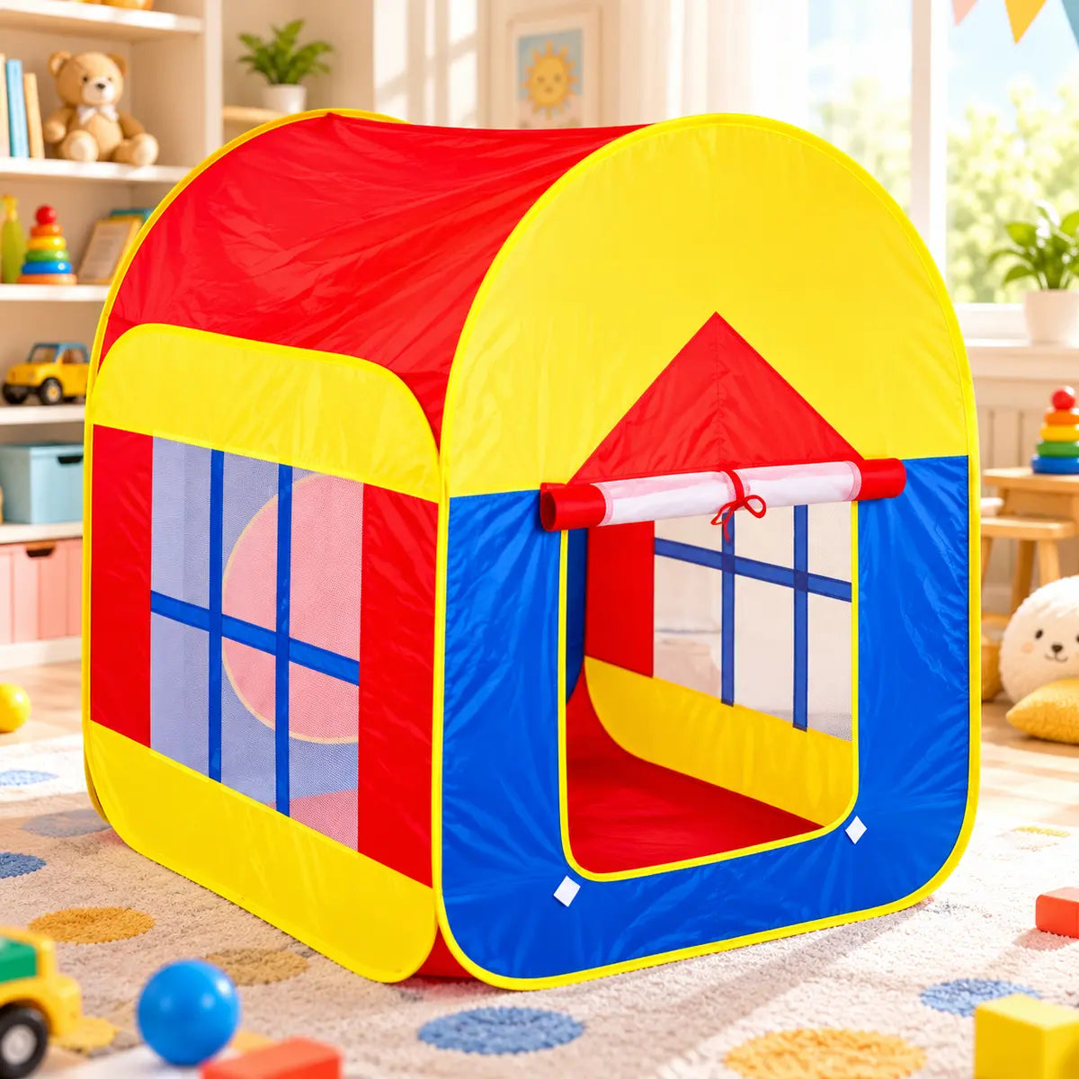 Kids Playhouse Tent | Indoor Outdoor Folding Play Tent House (BW29988)