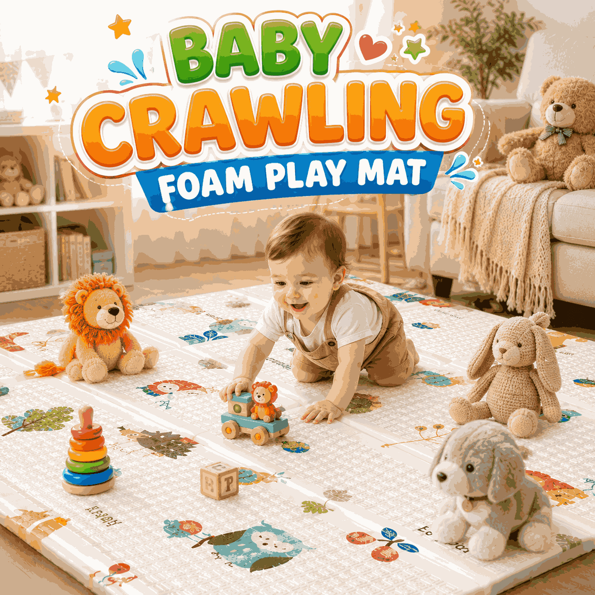 Large Reversible Baby Crawling Foam Play Mat (150)