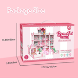 DIY Dreamy Pink Doll house villa Playset