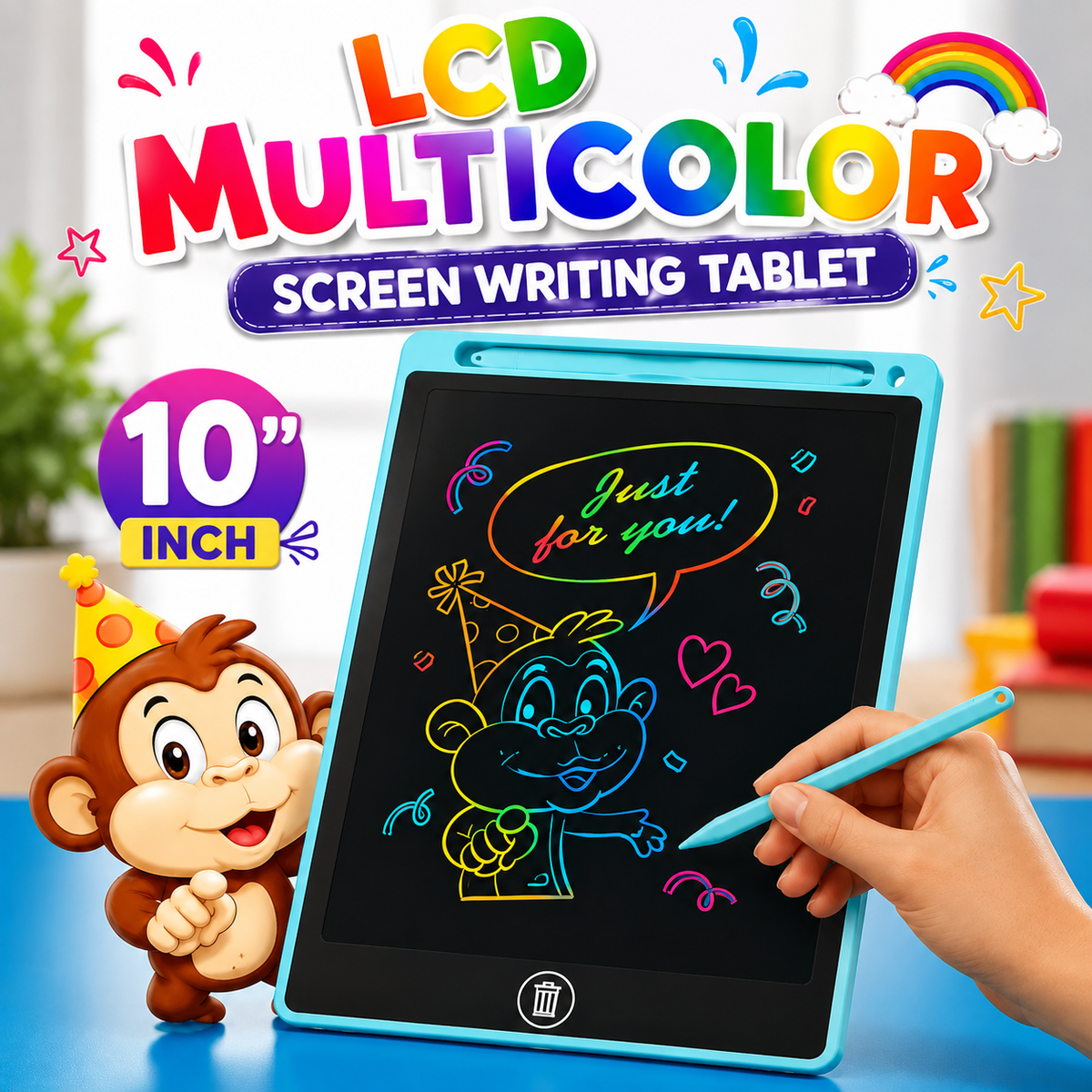 LCD Multicolor Screen Writing Tablet Erasable Writing Board