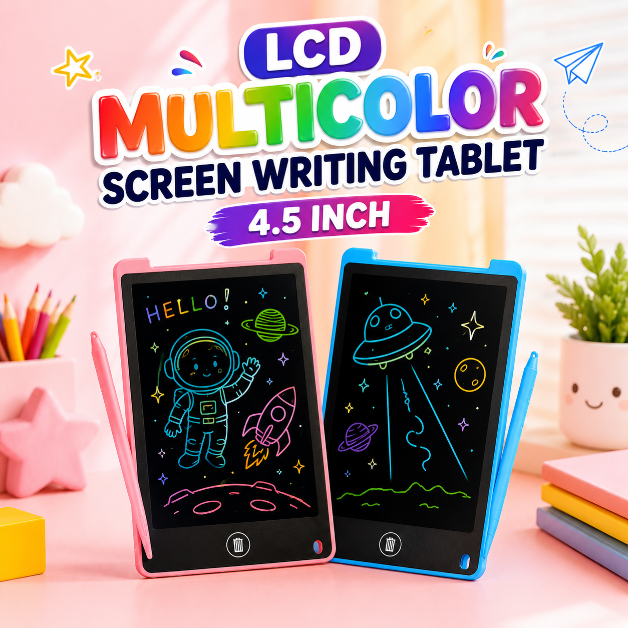 4.5 inch LCD Multicolor Writing Tablet for Kids 